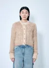 Acne Studios Women Textured Cardigan In Beige