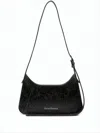 Acne Studios Textured Cowhide Leather Shoulder Bag With Adjustable Strap In Black