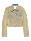 Acne Studios Textured Denim Jacket In Neutral