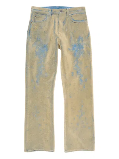 Acne Studios Loose Fit Flocked Denim Jeans In Neutral