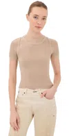 Acne Studios Thin Ribbed T-shirt Beige In Brown