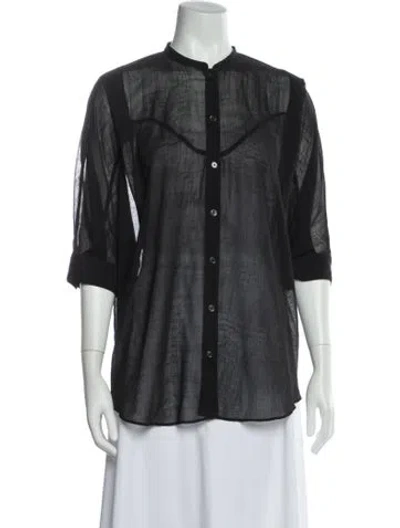 Pre-owned Acne Studios Three-quarter Sleeve Blouse In Black