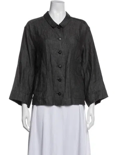 Pre-owned Acne Studios Three-quarter Sleeve Button-up Top In Black