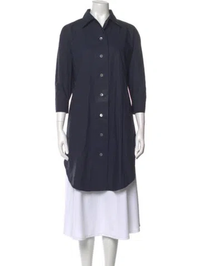 Pre-owned Acne Studios Three-quarter Sleeve Button-up Top In Blue