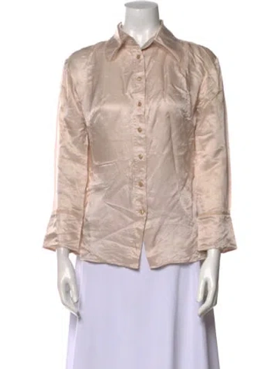 Pre-owned Acne Studios Three-quarter Sleeve Button-up Top In Neutral
