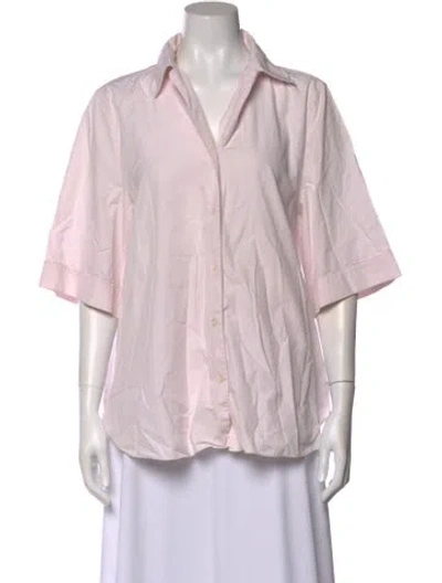 Pre-owned Acne Studios Three-quarter Sleeve Button-up Top In Pink