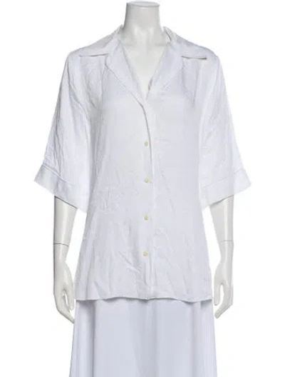 Pre-owned Acne Studios Three-quarter Sleeve Button-up Top In White