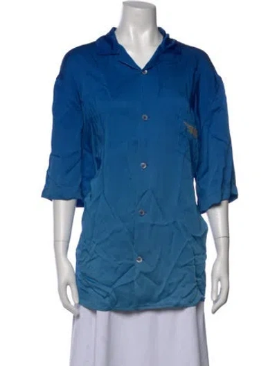 Pre-owned Acne Studios Three-quarter Sleeve Top In Blue