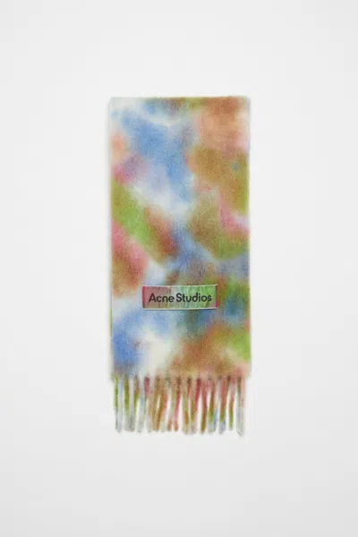 Acne Studios Tie-dye Alpaca Wool Scarf In Green Multi