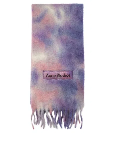 Acne Studios Purple Tie-dye Alpaca Wool Scarf In Dqi Lilac