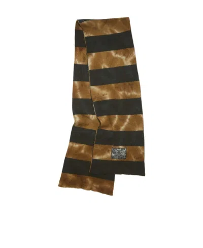 Acne Studios Tie-dye Striped Scarf In Black