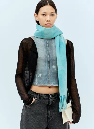 Acne Studios Tie-dye Wool Scarf In Blue