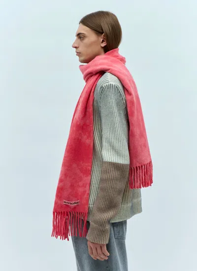 Acne Studios Tie-dye Wool Scarf In Pink