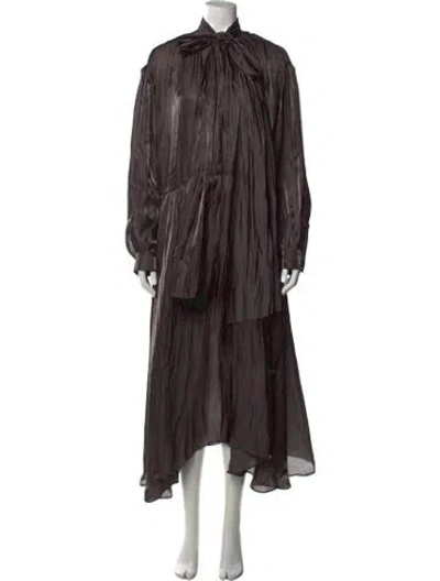 Pre-owned Acne Studios Tie Neck Long Dress In Brown