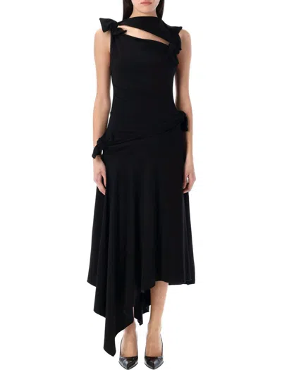 Acne Studios Enouk Viscose Blend Jersey Midi Dress In Black
