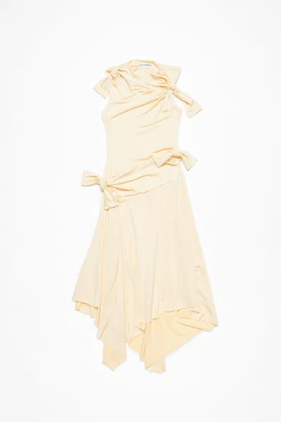 Acne Studios Tie-up Dress In Soft Yellow