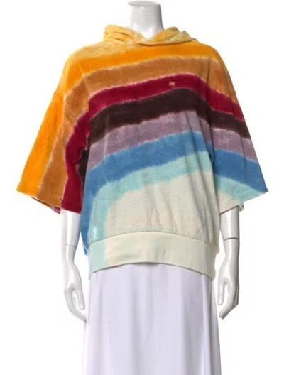 Pre-owned Acne Studios Tie-dye Print Crew Neck Hoodie In Blue