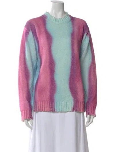Pre-owned Acne Studios Tie-dye Print Crew Neck Sweater In Blue