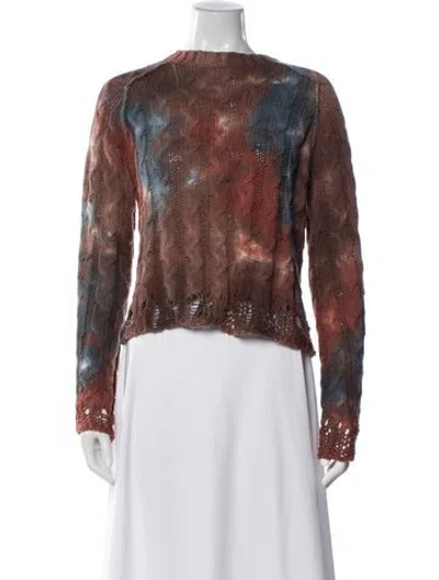 Pre-owned Acne Studios Tie-dye Print Crew Neck Sweater In Brown