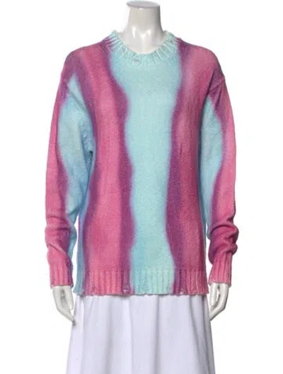 Pre-owned Acne Studios Tie-dye Print Crew Neck Sweater In Pink