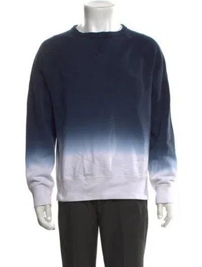 Pre-owned Acne Studios Tie-dye Print Crew Neck Sweatshirt In Blue