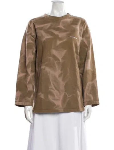 Pre-owned Acne Studios Tie-dye Print Crew Neck Sweatshirt In Brown