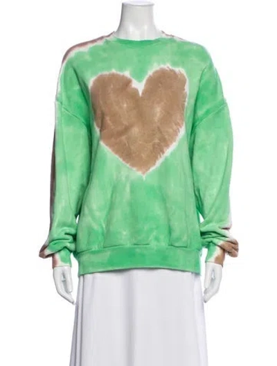 Pre-owned Acne Studios Tie-dye Print Crew Neck Sweatshirt In Green