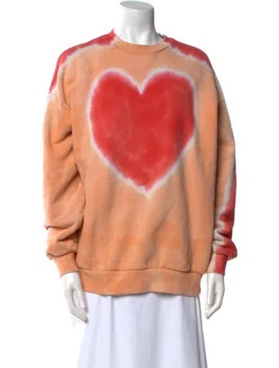 Pre-owned Acne Studios Tie-dye Print Crew Neck Sweatshirt In Orange