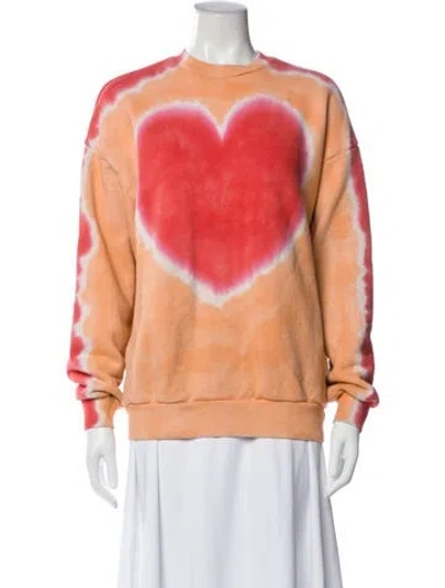 Pre-owned Acne Studios Tie-dye Print Crew Neck Sweatshirt In Orange