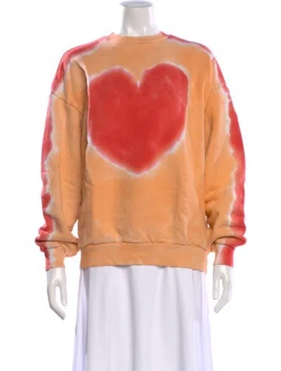 Pre-owned Acne Studios Tie-dye Print Crew Neck Sweatshirt In Orange