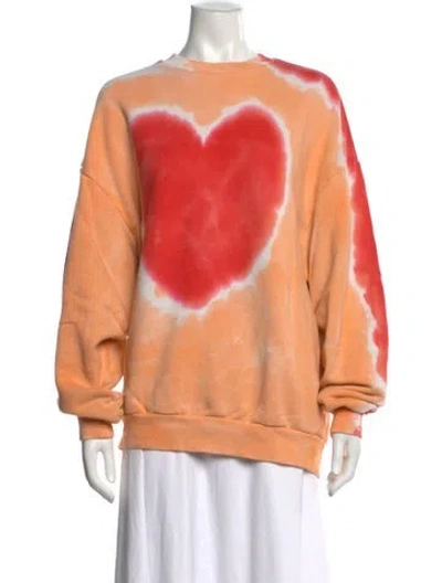 Pre-owned Acne Studios Tie-dye Print Crew Neck Sweatshirt In Orange/red