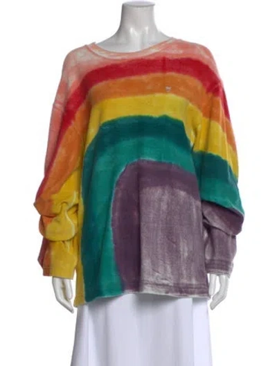 Pre-owned Acne Studios Tie-dye Print Crew Neck Sweatshirt In Yellow
