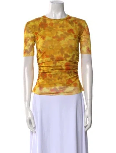 Pre-owned Acne Studios Tie-dye Print Crew Neck Top In Yellow