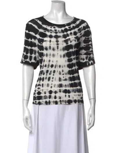 Pre-owned Acne Studios Tie-dye Print Crew Neck T-shirt In Black/blue/white