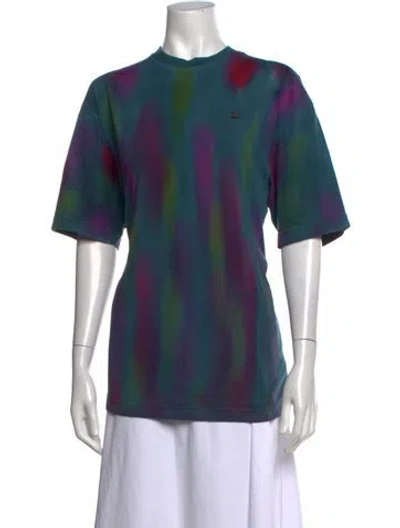 Pre-owned Acne Studios Tie-dye Print Crew Neck T-shirt In Blue