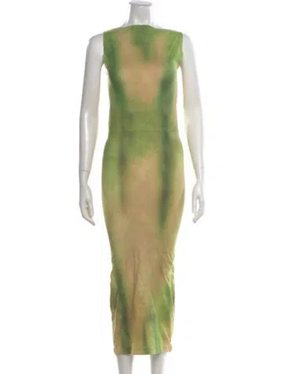 Pre-owned Acne Studios Tie-dye Print Long Dress In Green