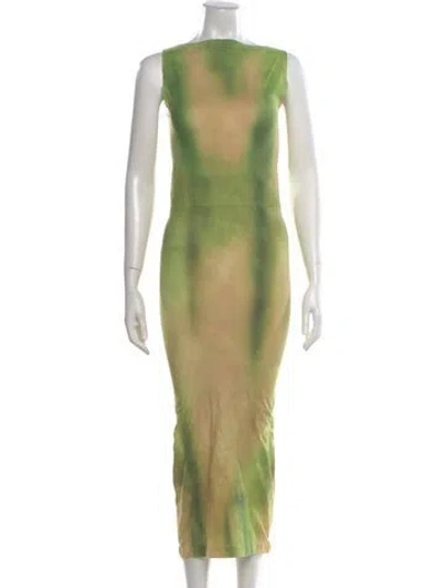 Pre-owned Acne Studios Tie-dye Print Long Dress In Green