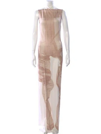 Pre-owned Acne Studios Tie-dye Print Long Dress In Neutral