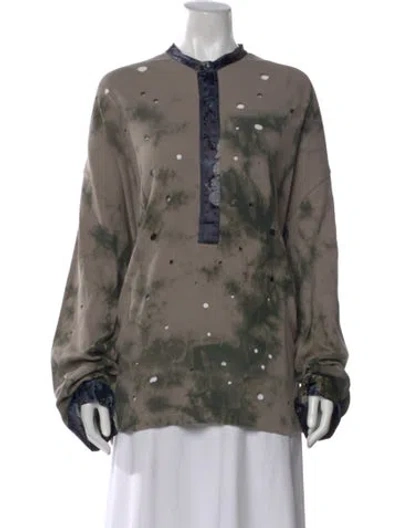 Pre-owned Acne Studios Tie-dye Print Long Sleeve Top In Gray