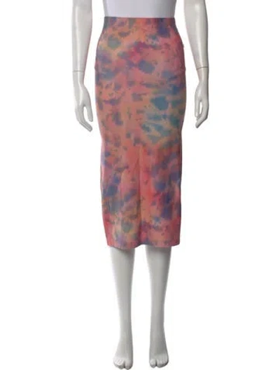 Pre-owned Acne Studios Tie-dye Print Midi Length Skirt In Blue