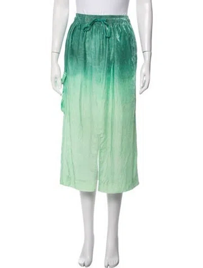 Pre-owned Acne Studios Tie-dye Print Midi Length Skirt In Green
