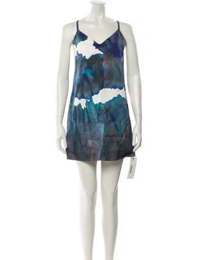 Pre-owned Acne Studios Tie-dye Print Mini Dress In Blue