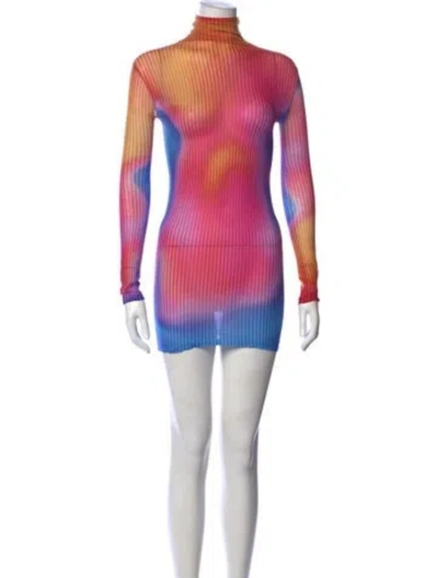 Pre-owned Acne Studios Tie-dye Print Mini Dress In Pink