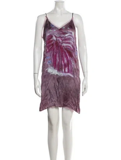 Pre-owned Acne Studios Tie-dye Print Mini Dress In Purple
