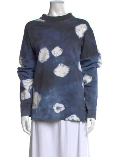 Pre-owned Acne Studios Tie-dye Print Mock Neck Sweatshirt In Blue