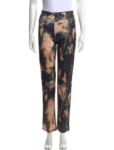 Pre-owned Acne Studios Tie-dye Print Straight Leg Pants In Black