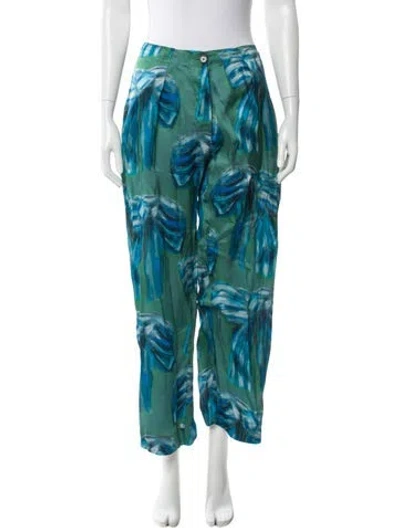 Pre-owned Acne Studios Tie-dye Print Wide Leg Pants In Blue