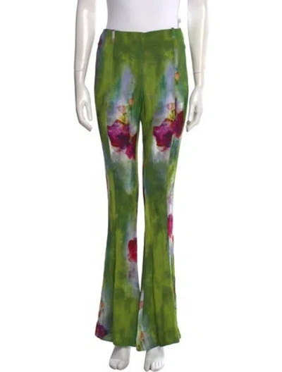 Pre-owned Acne Studios Tie-dye Print Wide Leg Pants In Green