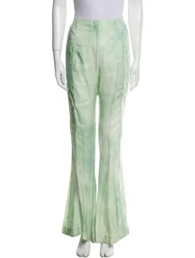 Pre-owned Acne Studios Tie-dye Print Wide Leg Pants In Green