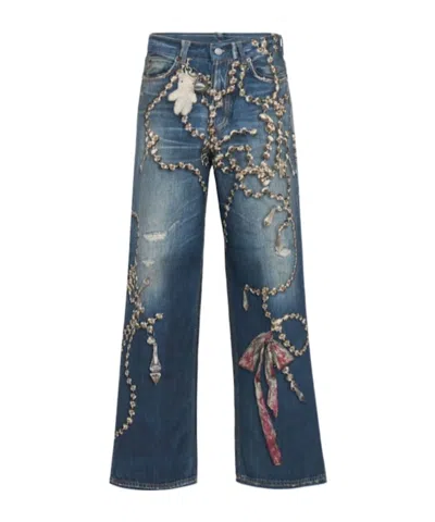 Acne Studios Tlo Organic Cotton Wide Leg Jeans In Blue